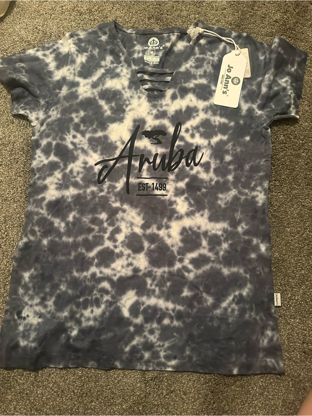 Aruba Tie-Dye Short Sleeve Tee - Blue & White